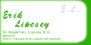 erik lipcsey business card